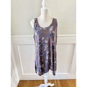 Logo Lori Goldstein XL Soft Stretch Floral Loose Tank Dress
